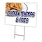 Signmission Chicken Tenders & Fries Yard & Stake outdoor plastic coroplast window, 1216 Chicken Tenders & Fries C-1216 Chicken Tenders & Fries - alternate 1